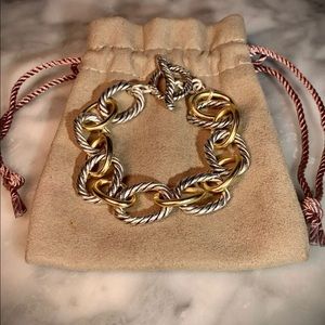 D.Y. Style cable wire two tone link bracelet